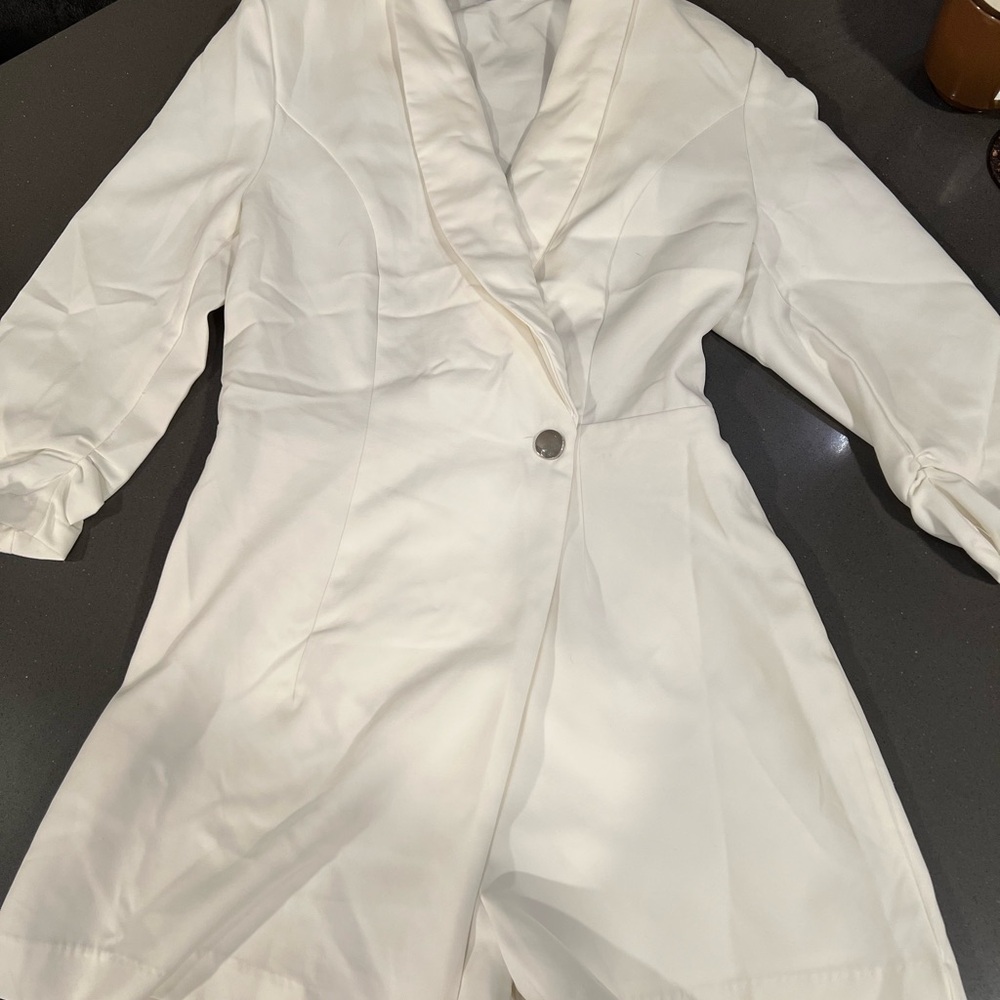 Fashion Nova Classic White Blazer Dress